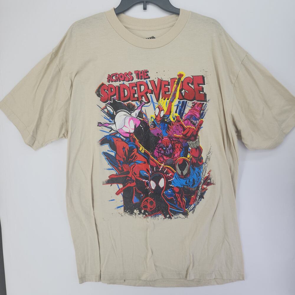 Spider-Man Across the Spider-Verse Cream Marvel Graphic Tee Sz 2XL